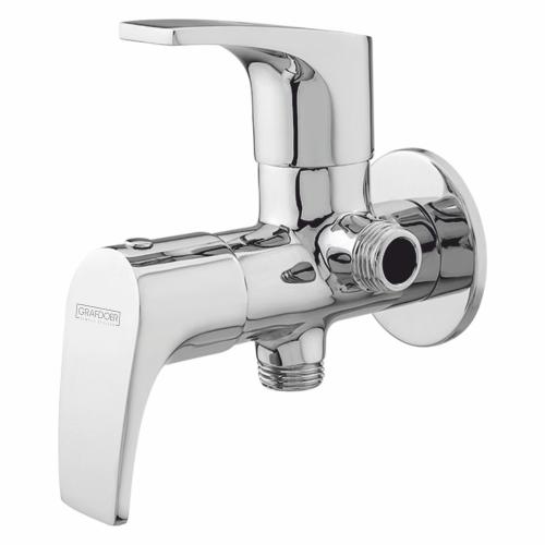 Two Way Angle Valve with Wall Flange Chrome